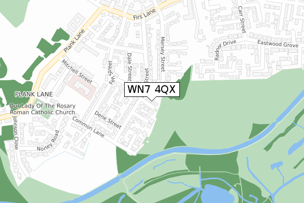 WN7 4QX map - large scale - OS Open Zoomstack (Ordnance Survey)