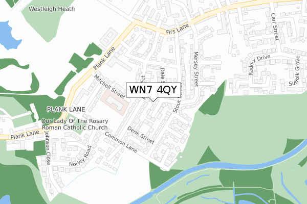 WN7 4QY map - large scale - OS Open Zoomstack (Ordnance Survey)