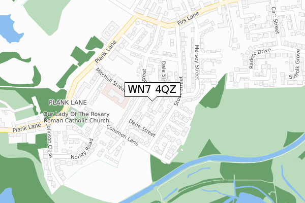 WN7 4QZ map - large scale - OS Open Zoomstack (Ordnance Survey)