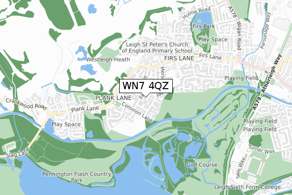 WN7 4QZ map - small scale - OS Open Zoomstack (Ordnance Survey)