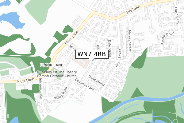 WN7 4RB map - large scale - OS Open Zoomstack (Ordnance Survey)