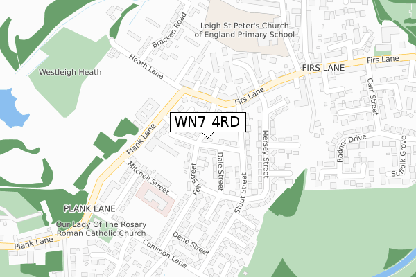 WN7 4RD map - large scale - OS Open Zoomstack (Ordnance Survey)