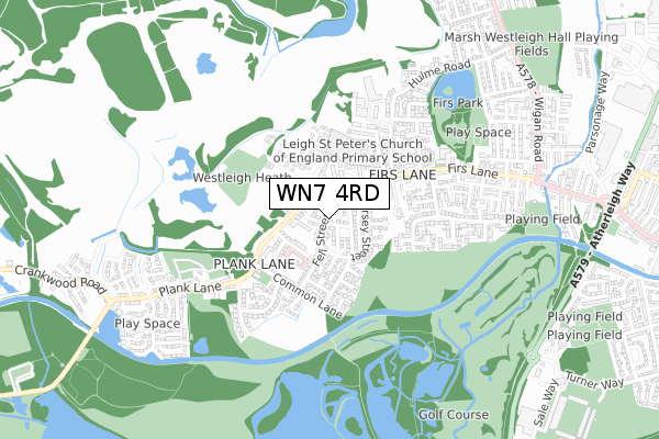 WN7 4RD map - small scale - OS Open Zoomstack (Ordnance Survey)