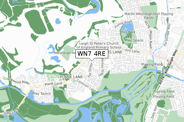 WN7 4RE map - small scale - OS Open Zoomstack (Ordnance Survey)