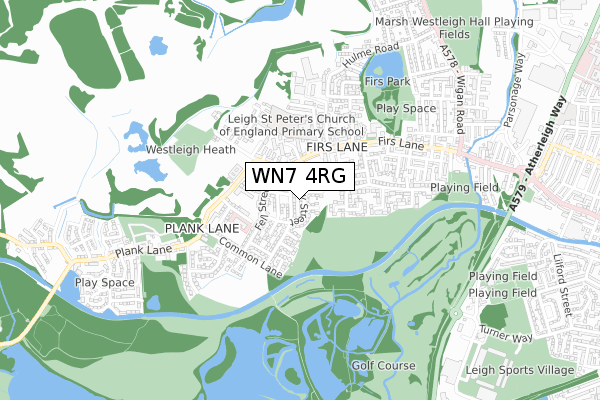 WN7 4RG map - small scale - OS Open Zoomstack (Ordnance Survey)