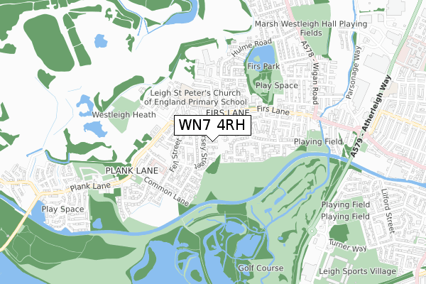 WN7 4RH map - small scale - OS Open Zoomstack (Ordnance Survey)