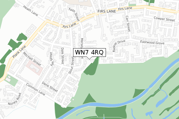 WN7 4RQ map - large scale - OS Open Zoomstack (Ordnance Survey)