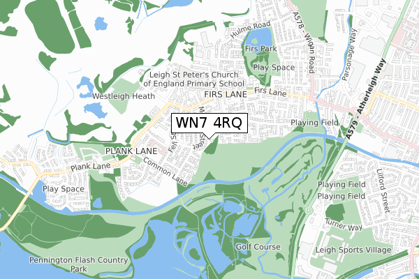 WN7 4RQ map - small scale - OS Open Zoomstack (Ordnance Survey)