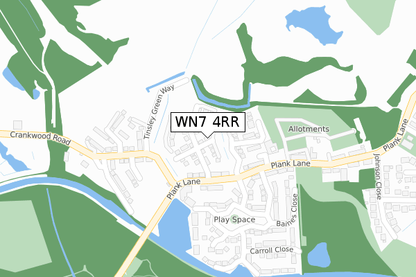 WN7 4RR map - large scale - OS Open Zoomstack (Ordnance Survey)