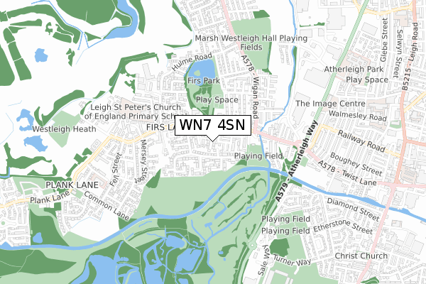 WN7 4SN map - small scale - OS Open Zoomstack (Ordnance Survey)