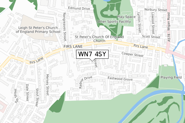 WN7 4SY map - large scale - OS Open Zoomstack (Ordnance Survey)