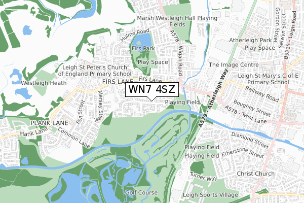 WN7 4SZ map - small scale - OS Open Zoomstack (Ordnance Survey)