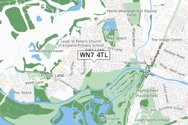 WN7 4TL map - small scale - OS Open Zoomstack (Ordnance Survey)