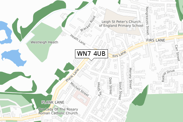 WN7 4UB map - large scale - OS Open Zoomstack (Ordnance Survey)