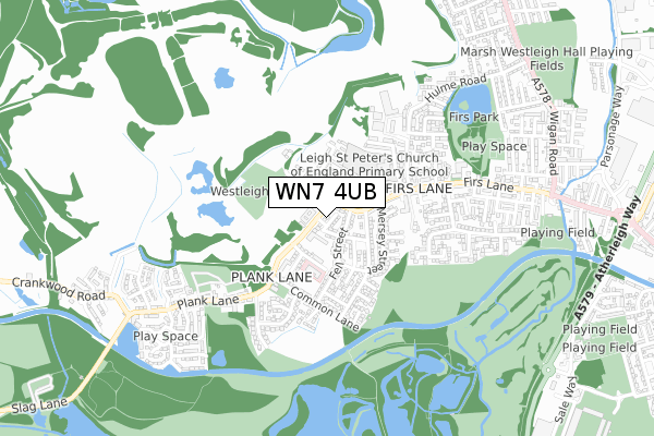 WN7 4UB map - small scale - OS Open Zoomstack (Ordnance Survey)