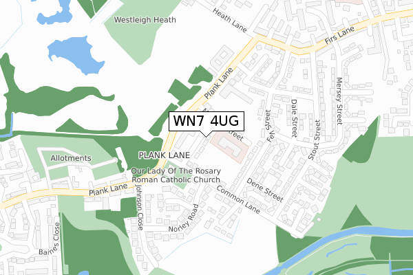 WN7 4UG map - large scale - OS Open Zoomstack (Ordnance Survey)