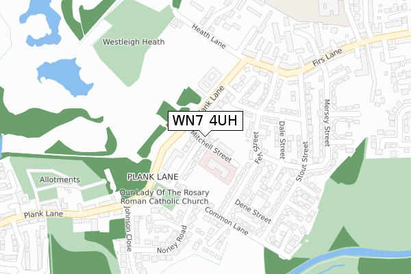 WN7 4UH map - large scale - OS Open Zoomstack (Ordnance Survey)