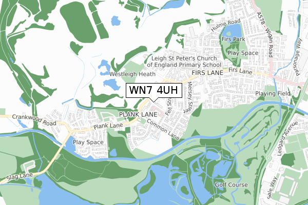 WN7 4UH map - small scale - OS Open Zoomstack (Ordnance Survey)