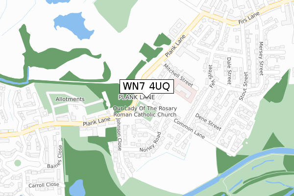 WN7 4UQ map - large scale - OS Open Zoomstack (Ordnance Survey)