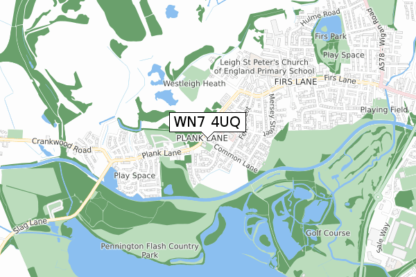 WN7 4UQ map - small scale - OS Open Zoomstack (Ordnance Survey)