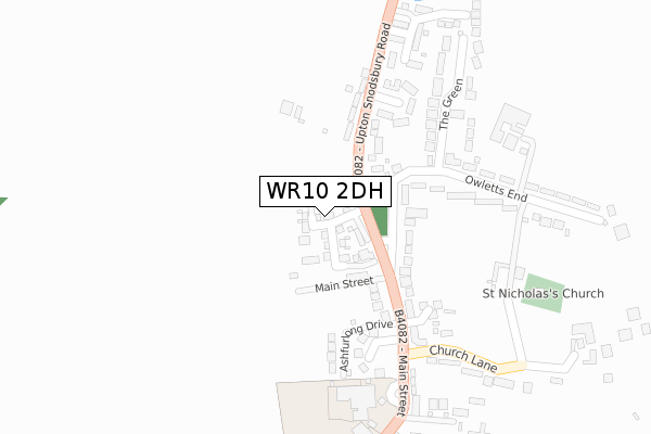 WR10 2DH map - large scale - OS Open Zoomstack (Ordnance Survey)