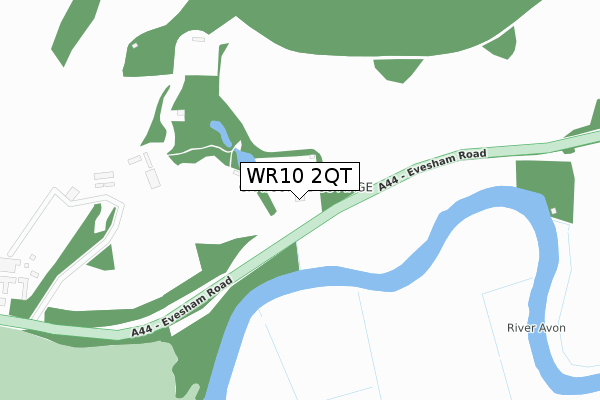 WR10 2QT map - large scale - OS Open Zoomstack (Ordnance Survey)