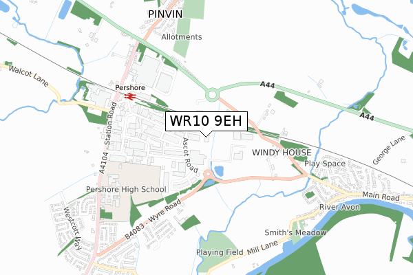 WR10 9EH map - small scale - OS Open Zoomstack (Ordnance Survey)