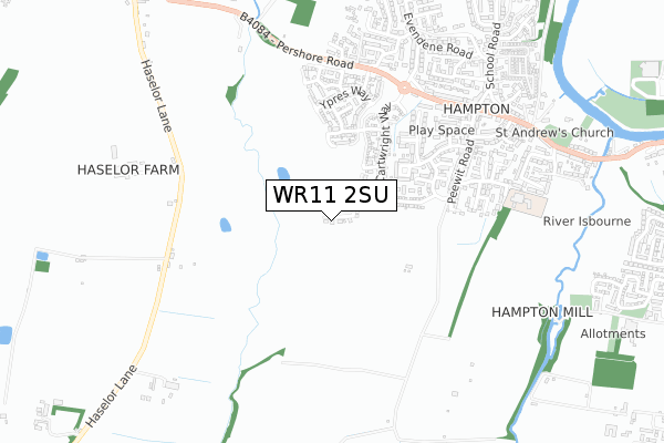 WR11 2SU map - small scale - OS Open Zoomstack (Ordnance Survey)