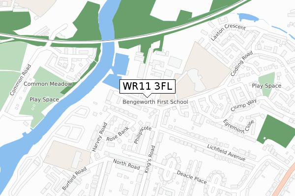 WR11 3FL map - large scale - OS Open Zoomstack (Ordnance Survey)