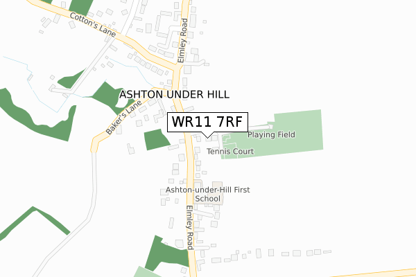 WR11 7RF map - large scale - OS Open Zoomstack (Ordnance Survey)