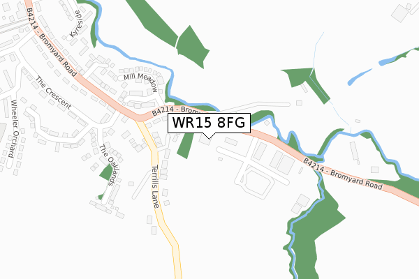 WR15 8FG map - large scale - OS Open Zoomstack (Ordnance Survey)