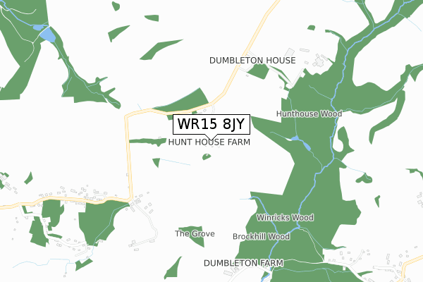 WR15 8JY map - small scale - OS Open Zoomstack (Ordnance Survey)