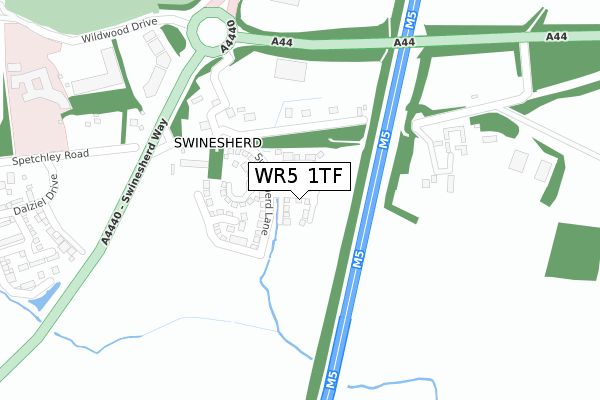 WR5 1TF map - large scale - OS Open Zoomstack (Ordnance Survey)