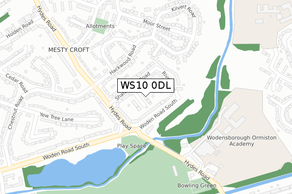 WS10 0DL map - large scale - OS Open Zoomstack (Ordnance Survey)