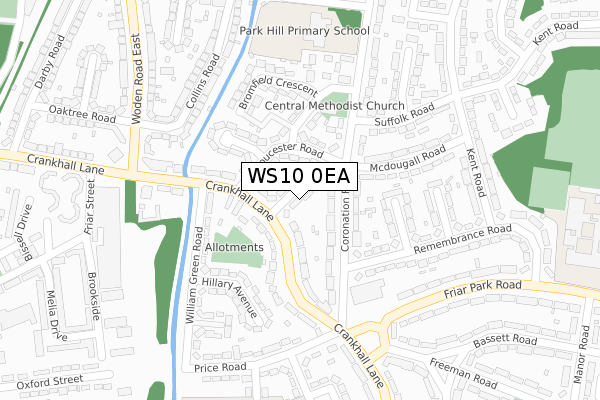 WS10 0EA map - large scale - OS Open Zoomstack (Ordnance Survey)