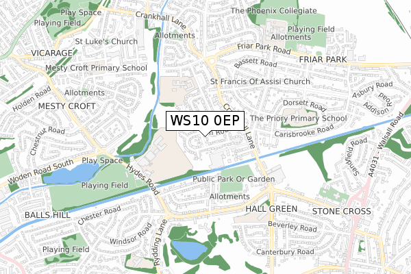 WS10 0EP map - small scale - OS Open Zoomstack (Ordnance Survey)