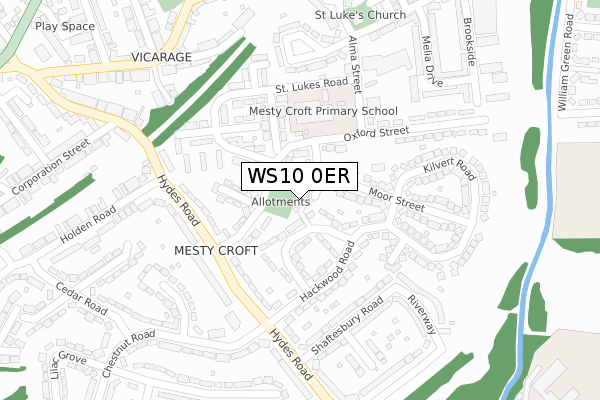 WS10 0ER map - large scale - OS Open Zoomstack (Ordnance Survey)