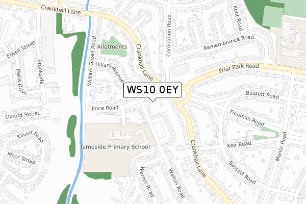 WS10 0EY map - large scale - OS Open Zoomstack (Ordnance Survey)