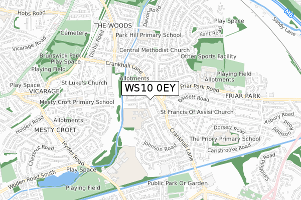 WS10 0EY map - small scale - OS Open Zoomstack (Ordnance Survey)