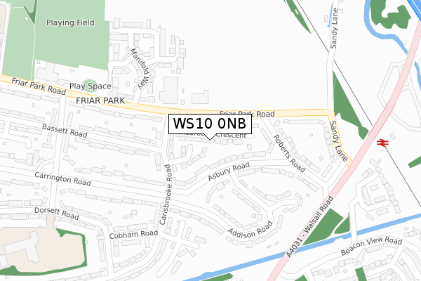 WS10 0NB map - large scale - OS Open Zoomstack (Ordnance Survey)