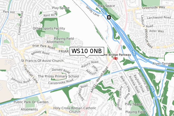 WS10 0NB map - small scale - OS Open Zoomstack (Ordnance Survey)