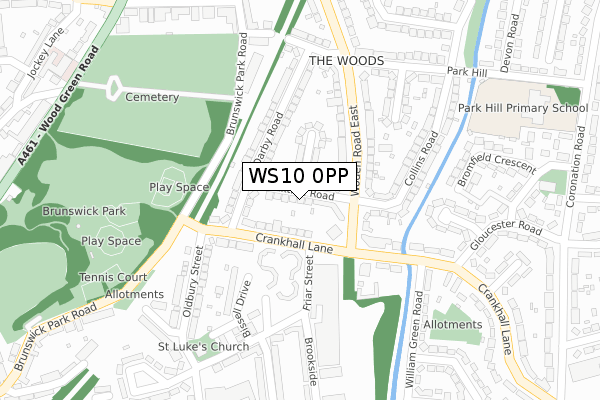 WS10 0PP map - large scale - OS Open Zoomstack (Ordnance Survey)