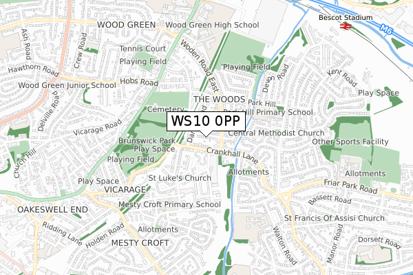 WS10 0PP map - small scale - OS Open Zoomstack (Ordnance Survey)