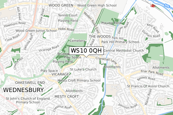 WS10 0QH map - small scale - OS Open Zoomstack (Ordnance Survey)