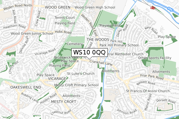 WS10 0QQ map - small scale - OS Open Zoomstack (Ordnance Survey)