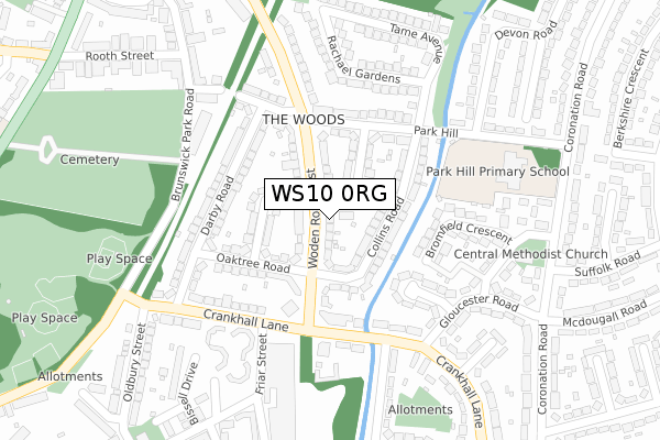 WS10 0RG map - large scale - OS Open Zoomstack (Ordnance Survey)