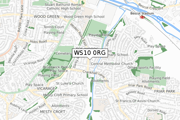 WS10 0RG map - small scale - OS Open Zoomstack (Ordnance Survey)