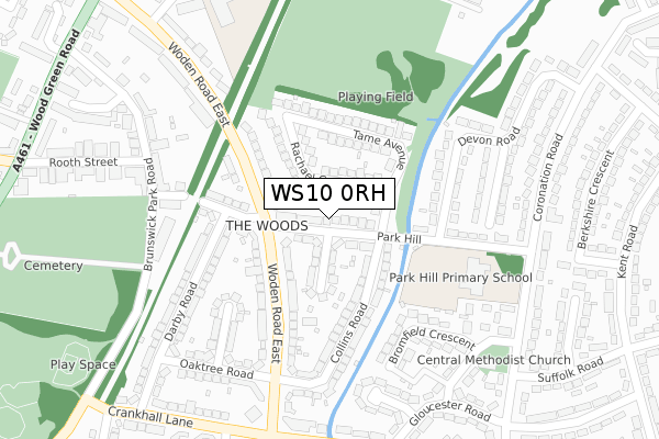 WS10 0RH map - large scale - OS Open Zoomstack (Ordnance Survey)