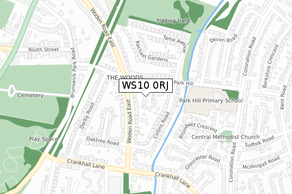 WS10 0RJ map - large scale - OS Open Zoomstack (Ordnance Survey)