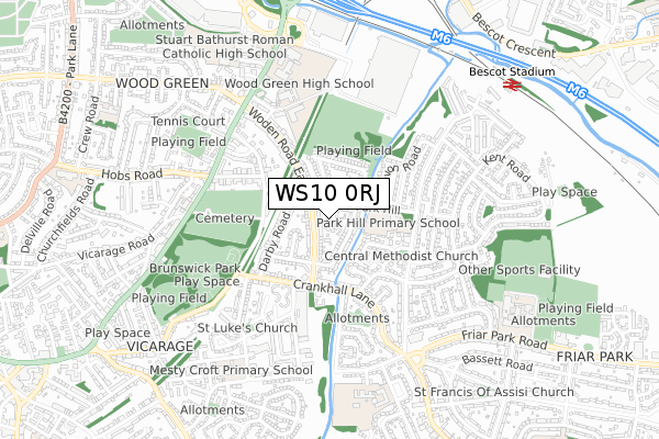 WS10 0RJ map - small scale - OS Open Zoomstack (Ordnance Survey)